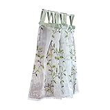 V3VOGUE Cortinas para Ventanas Pequeñas,Estampado De Hojas Verdes,Cortina Privacidad,Cuelgue Y Deslice Fácilmente,Cortinas De Media,para Ventanales, Dormitorios, Cuartos De Lavado (Size : W140xL80cm)