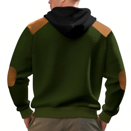 Hoodies Men Cotton Plaid Jacquard Sweatshirts Fall Winter Pullover Hooded Neck Tops Casual Sweatshirts With Pocket4