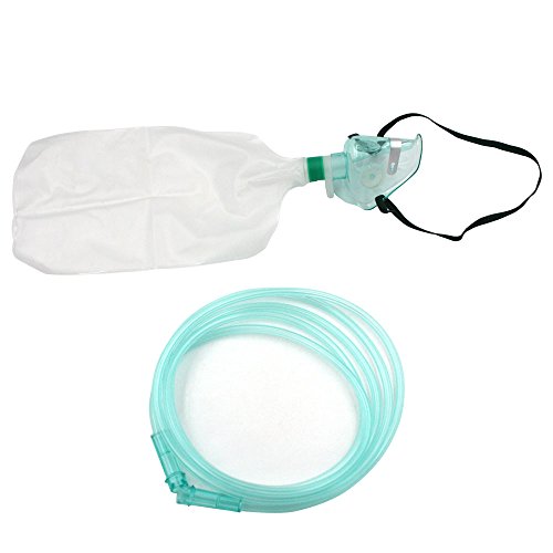 Image of Adult High Oxygen Concentration with Reservoir Bag Non-Rebreathing Face Mask NRBM pack of 1 with transparent colour