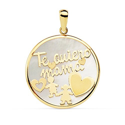 Colgante para el Día de la Madre en oro amarillo y nácar