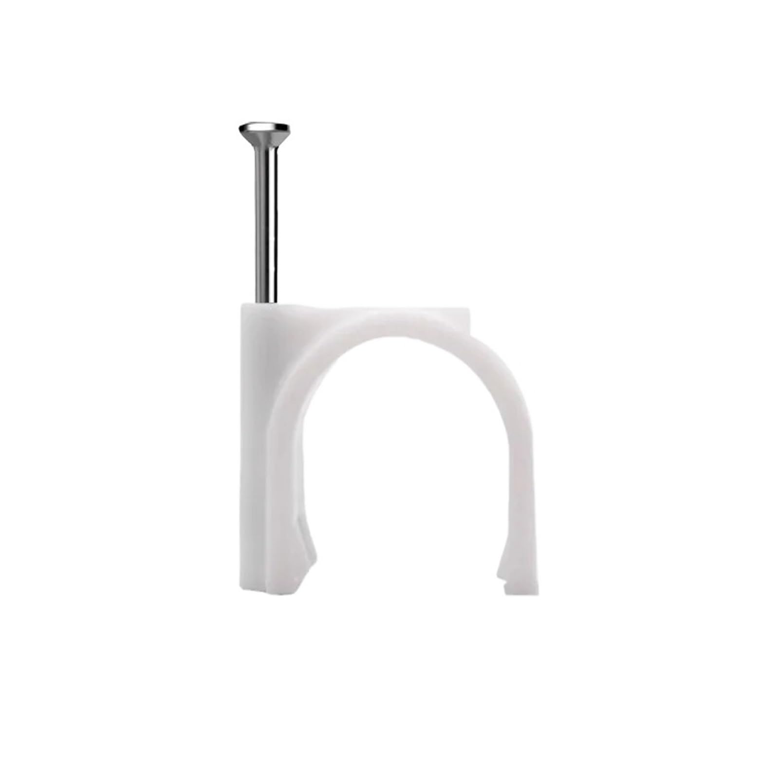 Gkirqvpe 22Mm Cable Clips ， C Shape Steel Nail Cable Clips White Pe High Carbon Steel 14-25Mm Pack Of 100(22Mm)
