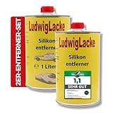 LudwigLacke® [Silikonentferner 2X 1L Made IN Germany [Schnelle Trocknung] – Entfetter zur Lackvorbereitung für Autolack Metall Kunststoff [Rückstandsfreie Reinigung] – Profi Silikonentferner