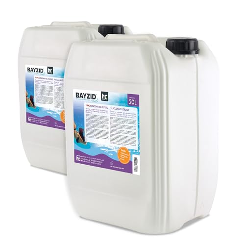 Höfer Chemie BAYZID 2 x 20 L (40 l) Liquide floculant pour Piscine pour Une Eau cristalline - Facile à Utiliser + très Efficace Contre la turbidité