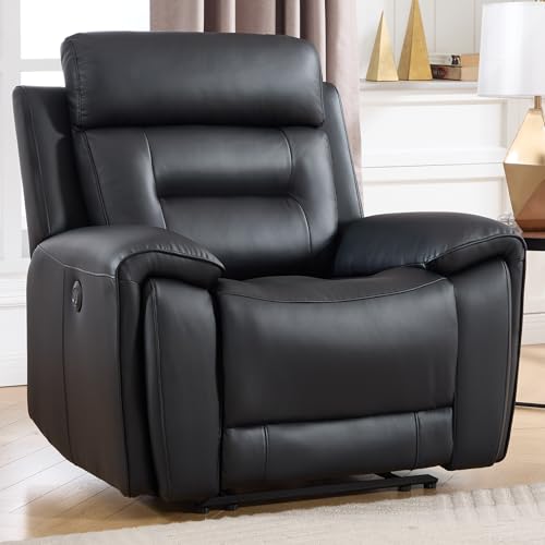 Sillón reclinable eléctrico clásico negro