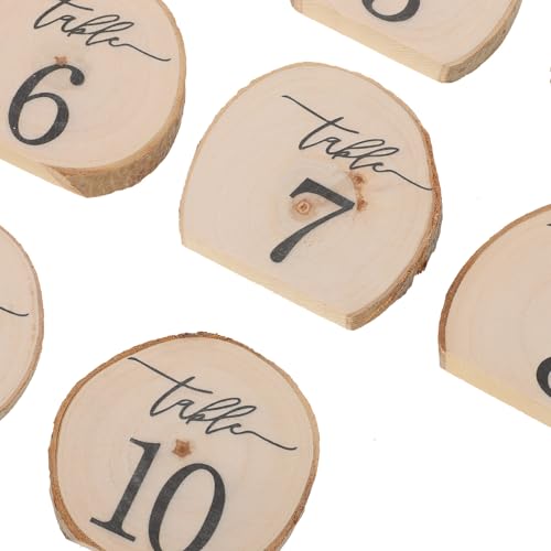 Numéros de table de mariage en bois beige pour éviter la cohue des invités