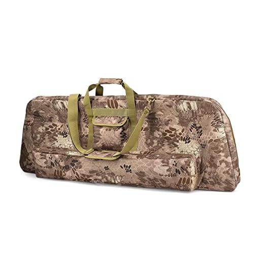 Silfrae Compound Bow Case Soft Bow Case Compound Bow Carry Bag with Arrow Pocket (Camo Brown, L)