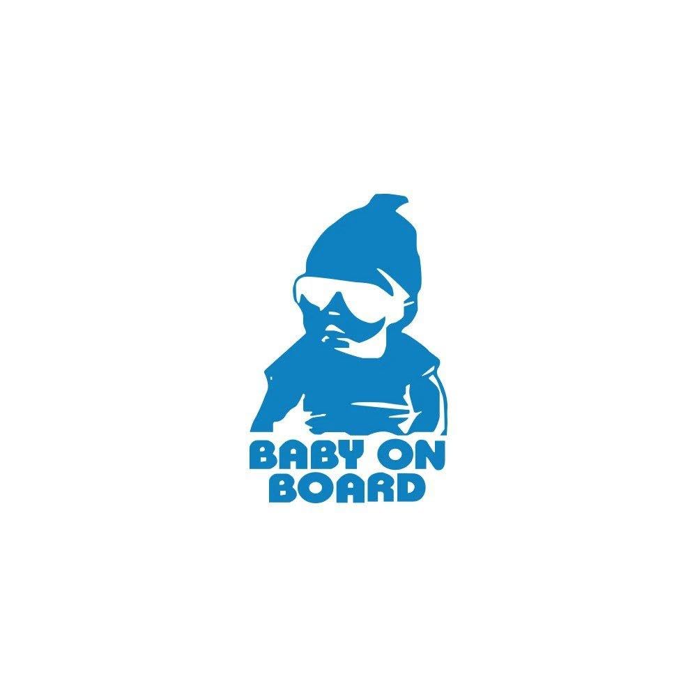 Universal Baby On Board Styling PVC Sticker for Car Truck SUV Rear Windscreen Vinyl Film Safety Warning Decals(Glossy Blue)