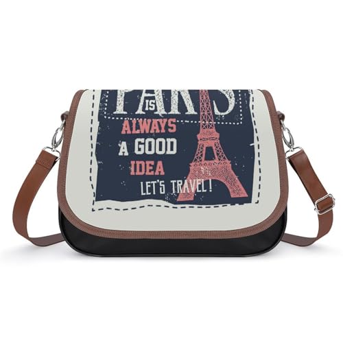 Sac à main pour femmes Tour Eiffel anti-pluie en cuir souple