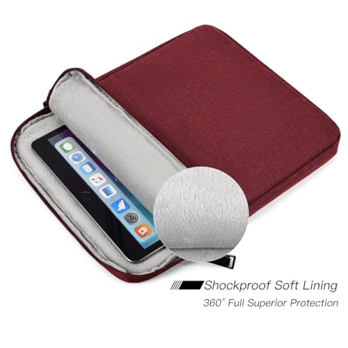 Image of Tablet Sleeve Bag for 2025 11 inch iPad A16, 11 inch iPad Air M3 M4 / 10.9 inch iPad 10th / Pro 11 M4, Galaxy Tab A8 10.5 inch Case Pouch, Fit Apple Smart Keyboard, Wine Red