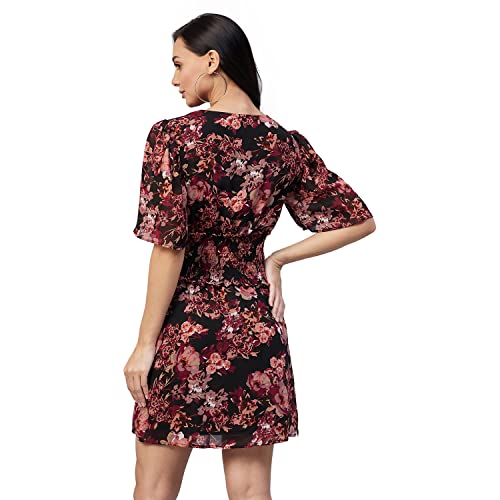 Image of Carlton London Women's Polyester A-Line Mini Casual Dress