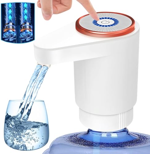 Rness Water Dispenser Pump Electric Double Pumps High Horsepower Double Water Outlets Type-c Interface Charging Portable Electric Water Pump Jugs USB C Charging for Office Home Kitchen White