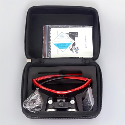 Smedent Dental Surgicial Loupe Loupes 2.5X Magnification 16.5" (420mm) Working Distance Burgundy Goggles - Thumbnail 4