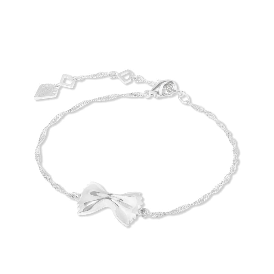 Image of Wanderlust + Co Bow Tie Pasta Bracelet 14K Gold /Rhodium Plated Jewelry Hypoallergenic Shower-safe