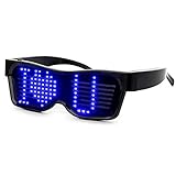 Leadleds Customizable Bluetooth LED Glasses for Raves, Festivals, Fun, Parties, Sports, Costumes, EDM, Flashing - Display Messages, Animation, Drawings