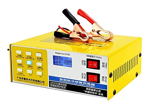 Preisvergleich Produktbild DWhui Autobatterieladegerät 12V / 24V intelligenter Pulsreparaturschutz, geeignet for die Kapazitäts 60AH-200AH Wasserbatterie, Trockenbatterie, Blei-Säure-Batterie, wartungsfreie Batterie