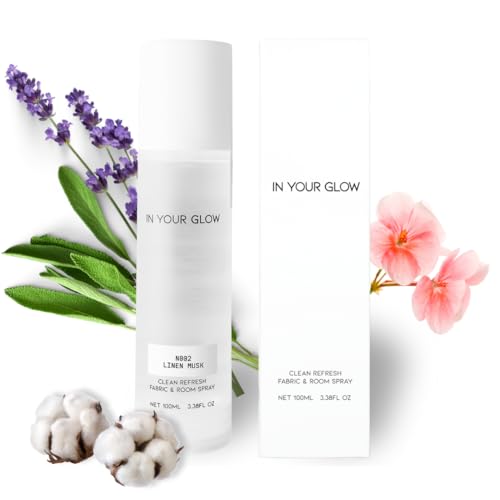 Image of In Your Glow - N002 LINEN MUSK - Long-Lasting Clean Fabric & Room Mist Spray 100ml | Unisex Luxury Fragrance Spray & Odor Eliminator