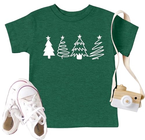 Image of Christmas Tree Shirt for Toddler Boys Girls Merry Christmas T-Shirts Short Sleeve Holiday Tee Xmas Gift Tops
