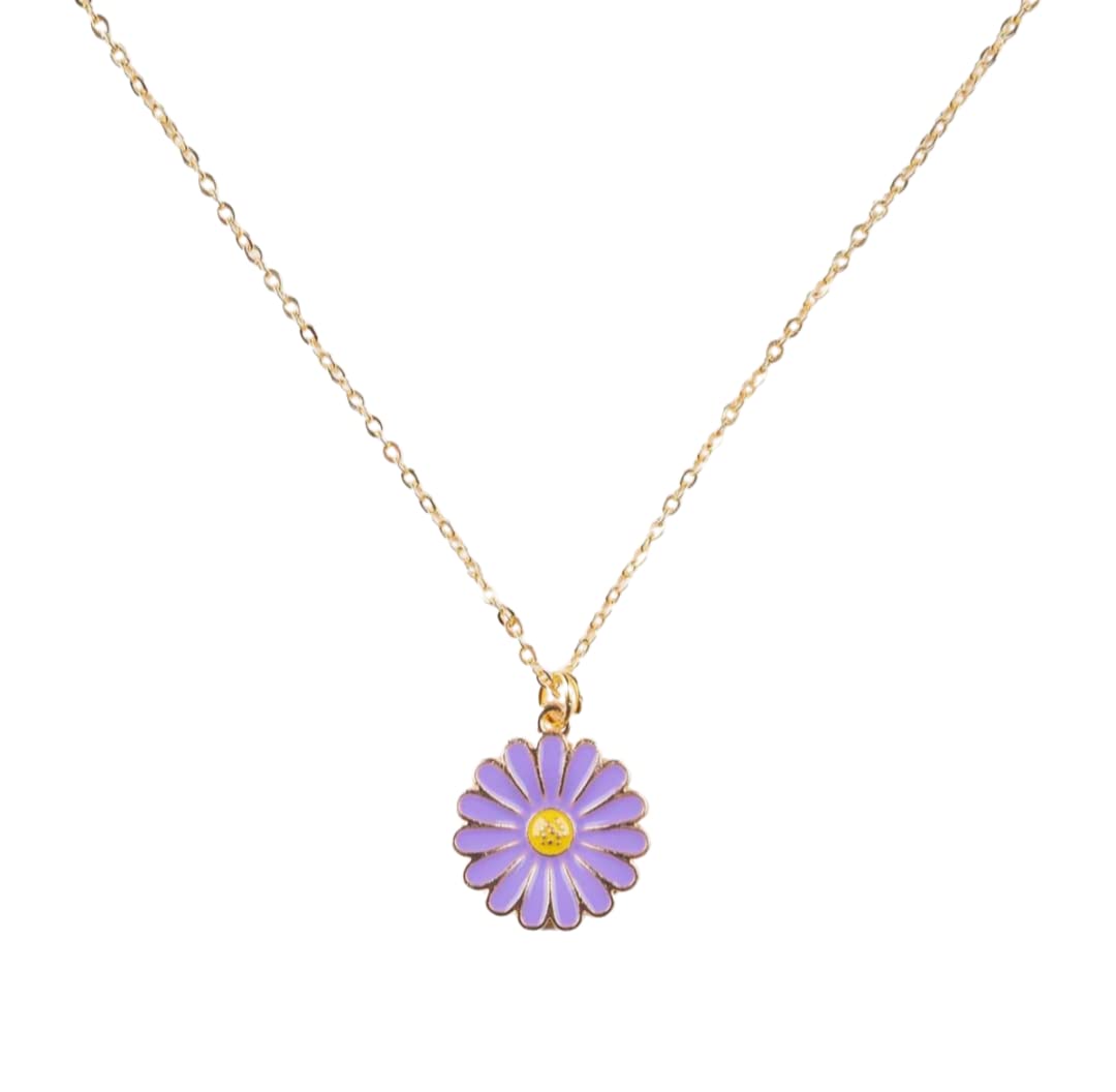 HADIE Daisy Necklace for Girls Women Pretty Flower Charm Pendant Chain (Purple) (B0B2K8WC9K) Amazon Price History, Amazon Price Tracker