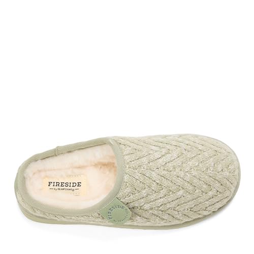 Image of Fireside by Dearfoams Women's Greta Genuine Shearling Clog Slippers, 100% Natural Suede Clogs for Outdoor & Indoor