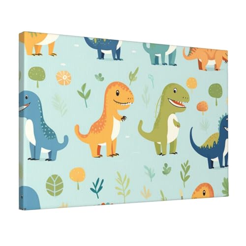Impression dinosaure sur toile 30,5x45,7cm art mural moderne bureau