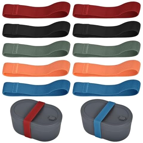 Sxutop 10-Piece Elastic Bento Box Straps Cover
