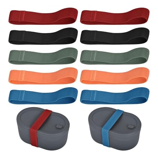 Sxutop 10 Unidades Correa para Caja Bento Nylon Banda Elástica de Bento en 5 Colores Fiambrera Elástica Banda Correas Elásticas para Fiambrera para Casa Oficina Escuela Viajes Camping Picnic (25mm)