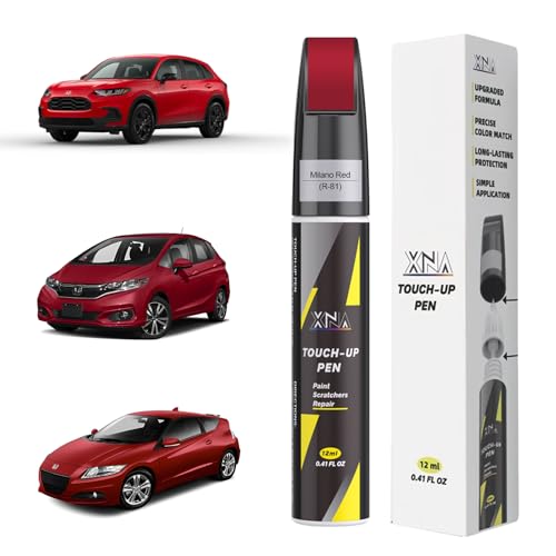 XNA Milano Red(R-81) for Honda Touch Up Paint, Car Scratch Remover for Nicks and Chips Repair, 2-In-1 Quick & Easy Fix Car Scratch Repair Kit with Exact Color-Matched