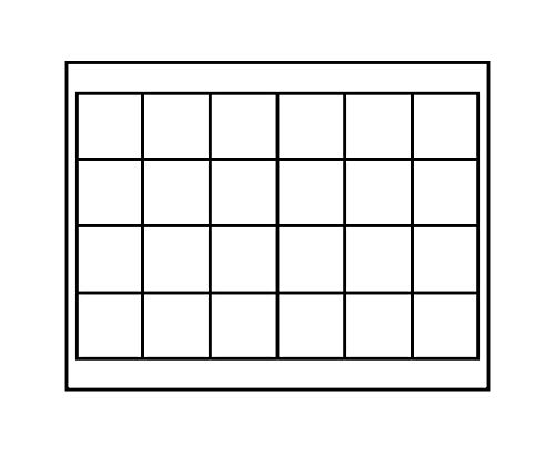 LINDNER Das Original Kasetka na monety NERA XL z 3 otworami i czarnymi wkładkami na monety z 72 kwadratowymi przegródkami na monety/kapsułki do Ø 42 mm