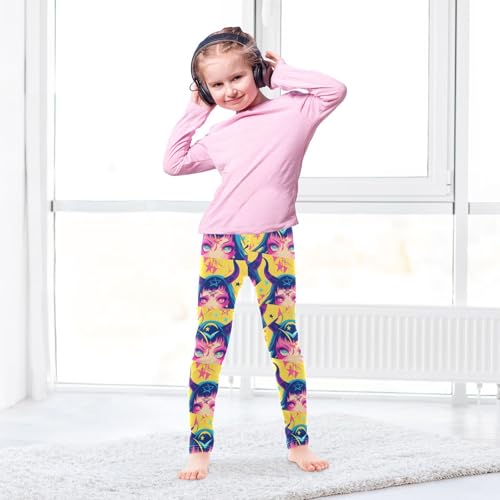 Rainbow Polka Dots Kids Girl's Athletic Leggings Casual Full Length Yoga Pants Exercise4