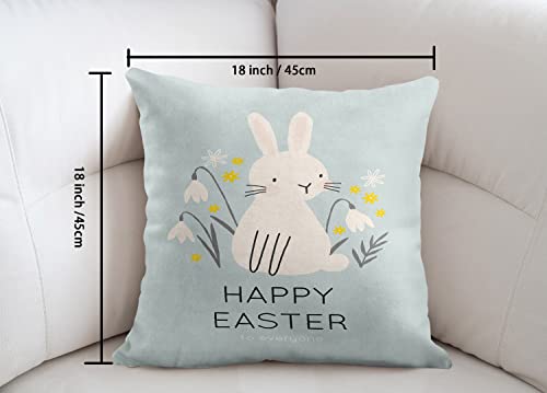 Emvency Happy Easter Throw Pillow Covers 18X18, Home Decor Outdoor Set Of 4 Polyester Pillow Cases Decorative For Bed Sofa Cushion Couch Pillowcases #TOP2