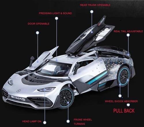 Image of Alokik Enterprise Compatible for 1:24 Merceedes AMG ONE Toy Car Model, Diecast Collectible Pull Back Model Car with Sound and Light, Toy Gift Vehicles for Adults Kids Boys Girls【Color As Per Stock】