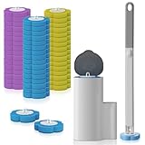 PUROVERO Juego de 48 Pcs Escobilla para Inodoro Desechable, Cepillo para Lavar Baño, 48 Cabezales de Repuesto con 3 Aromas...