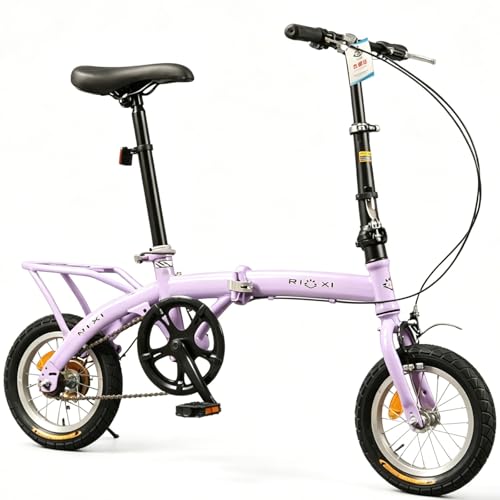 Kcolic Mini Bicicleta Plegable, Bicicleta Urbana Compacta, para Estudiantes Y Adultos, Bicicleta Plegable Ligera 12 Pulgadas para Desplazamientos Diarios. Purple,16in