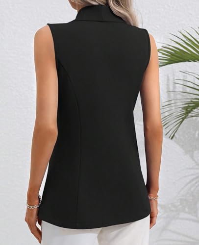 MINTLIMIT Women's Sleeveless Blazer Vest Casual Button Front Lightweight Jacket Summer Work Office Suit Vest Blazer4