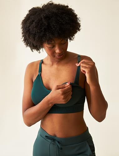 Image of Kindred Bravely Sublime Pumping Bra Hands Free, Adjustable Pumping & Nursing Bra with EasyClip for All Breast Pumps (Evergreen, Small Busty)