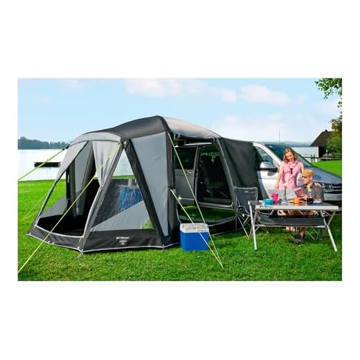 BERGER Busvorzelt Liberta Air │ aufblasbar freistehend Outdoor Zelt Luftzelt │ Autozelt Vorzelt Camping Zelt für Bus, Van, Auto │ Schnellaufbau Zelt Auto inkl. Luftpumpe