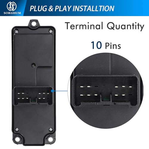 Sorghum Power Window Switch Driver Side - Master Window Switch Compatible with 2004-2009 Mazda 3 2009 Mazda 3 Sport 10 Pins Replace# BN8F-66-350A BN8F66350 BN8F-66-350 BN8F66350A by SORGHUM - Used condition - Image 5