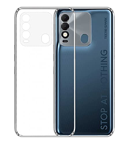Image of COVERBLACK Rubber Silicone Back Cover for Tecno Spark 8 - Transparent