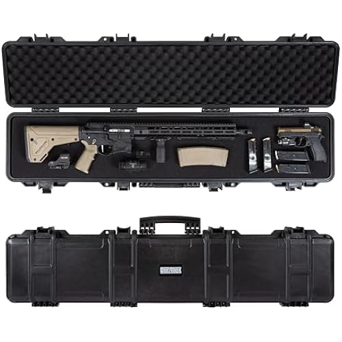 Durabox All Weather Hard Case – TSA Approved Rifle Case with Customizable Foam, Ergonomic Handle - Waterproof Travel Case for Rifles, Guns, Shotguns, Ammo, Scopes and Other Gear