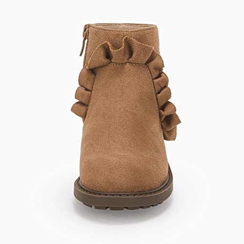 Coutgo Girls Ruffle Ankle Boots Side Zip Chunky Low Heel Slip On Casual Chelsea Booties #TOP3