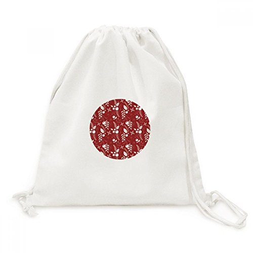 Toile Drawstring Backpack motif rouge blanc pour voyage