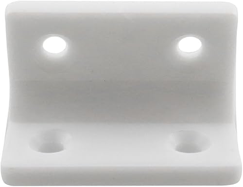 Miniatura 2 de Juego de 24 soportes de esquina de plástico blanco de 0.866 x 1.496 in, en forma de L, para esquina de muebles, soportes de ángulo recto de 90