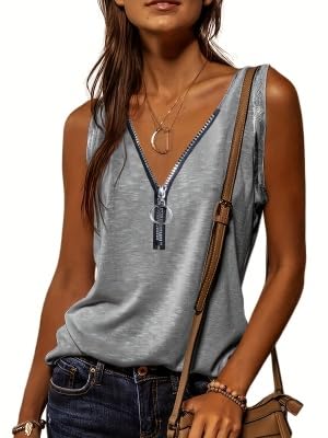 Tee-shirt sans manches gris XL en maille douce et respirante