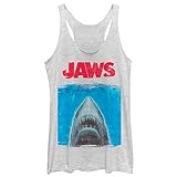Fifth Sun Jaws Open Water Women's Racerback Tank Top, White Heather, Medium