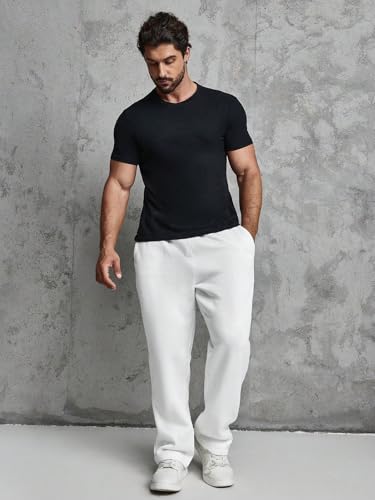 Image of dockstreet Men's /Unisex Open Bottom Drawstring Pure Cotton Stretchable Baggy Jogger Pants