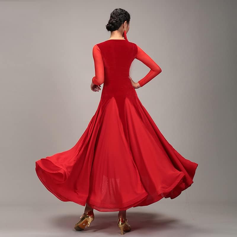 Ballroom Dance Dresses Women's Velvet Waltz Tango Competitive Dance Costumes Foxtrot Modern Flamenco Dancing Outfit