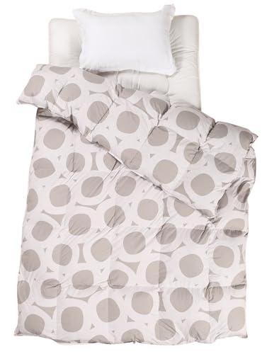 羽毛布団 シングルサイズ 羽毛布団 掛け布団 無地 軽量 0.8kg入り 350dp以上 ダウン90% 抗菌 消臭 羽毛掛布団 羽毛 掛け布団 【5x6マス 立体キルト】 布団 日本製 プレゼント 3年保証 お部屋に馴染む北欧デザイン (ベージュ)