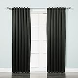 Best Home Fashion Basic Thermal Insulated Blackout Curtains - Back Tab/ Rod Pocket - Black - 52' W x 84' L – (Set of 2 Panels)