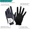 FINGER TEN Men's Golf Gloves for Right Left Handed Golfer Rain Grip Value 2 Pack, Golf Glove for Hot Wet Weather No Sweat Black Gray White Blue (Gray, M/Large-Worn on Left Hand)