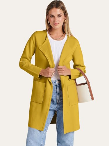 Image of ANRABESS Womens Cardigan Sweater Open Front Knit Long Coatigan Dressy Casual Jacket Coat 2026 Fall Outfits Classy Clothes